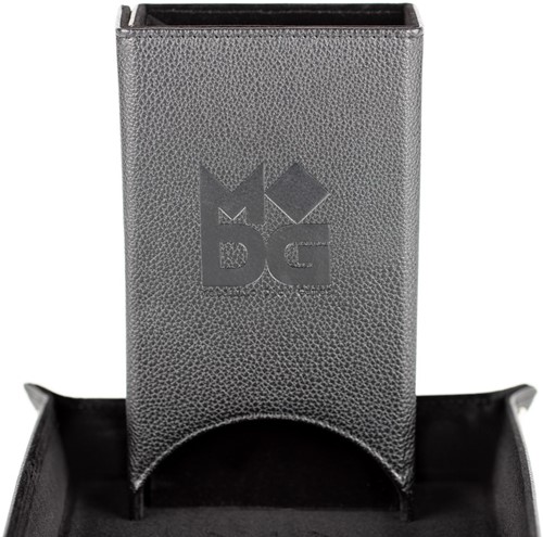 MET543 Fold Up Leather Dice Tower: Black published by Metallic Dice Games