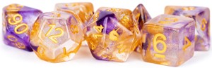 2!MET711 Resin Poly Dice Set: Unicorn Royal Sunset published by Metallic Dice Games