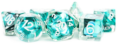 MET743 Resin Poly Dice Set: Mermaid Scales published by Metallic Dice Games