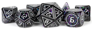 2!MET746 Resin Poly Dice Set: Framed Void published by Metallic Dice Games