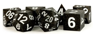 2!MET780 Silicone Rubber Poly Dice Set: Gold Scatter published by Metallic Dice Games