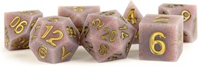 MET781 Silicone Rubber Poly Dice Set: Volcanic Soot published by Metallic Dice Games
