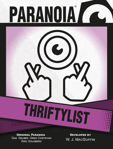 MGP50018 Paranoia RPG: Thriftylist Card Deck published by Mongoose Publishing