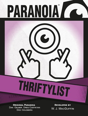 2!MGP50018 Paranoia RPG: Thriftylist Card Deck published by Mongoose Publishing