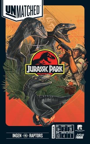 MNGMGUMJP001 Unmatched Board Game: Jurassic Park Ingen vs Raptor published by Mondo Games