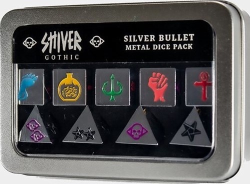 PARSHI010 Shiver Gothic RPG: Silver Bullet Metal Dice published by Parable Games