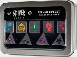 PARSHI010 Shiver Gothic RPG: Silver Bullet Metal Dice published by Parable Games