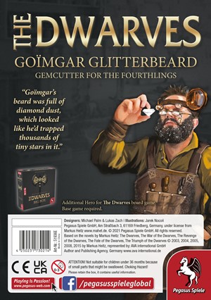 2!PEG51936E The Dwarves Board Game: Goimgar Glitterbeard Character Pack published by Pegasus Spiele