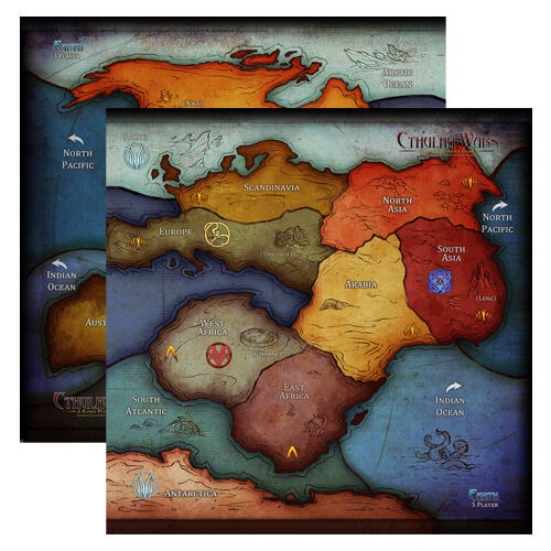 Cthulhu Wars Board Game: Oversized 3-5 Player Earth Map