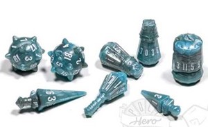 PHD2312 PolyHero Warrior 8 Dice Set - Stalwart Storm published by Poly Hero Dice