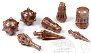 3!PHD2317 PolyHero Warrior 8 Dice Set - Imperial Bronze published by Poly Hero Dice