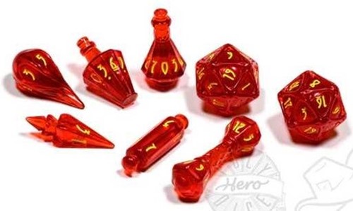PHD2324 PolyHero Wizard 8 Dice Set - Dragonfire published by Poly Hero Dice