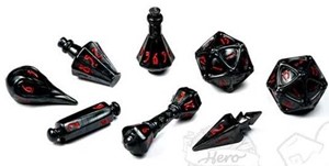 3!PHD2325 PolyHero Wizard 8 Dice Set - Shadow published by Poly Hero Dice