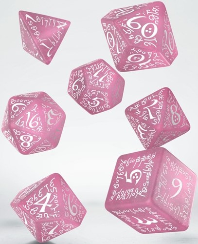 QWSSELV11 Q-Workshop Elvish Shimmering Pink And White Dice Set published by Q-Workshop