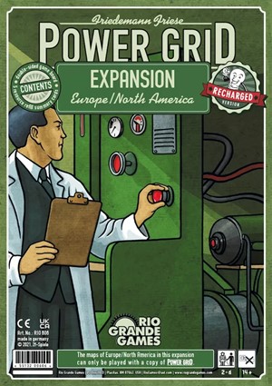 2!RGG606 Power Grid Board Game: Recharged Europe And North America Expansion published by Rio Grande Games