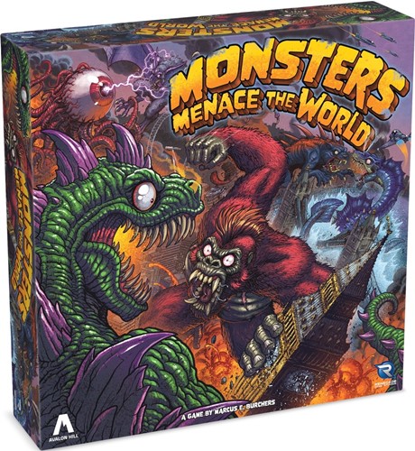 RGS02808 Monsters Menace The World Board Game published by Renegade Game Studios