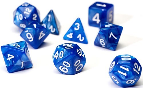 SDZ000103 Pearl Blue Polyhedral Dice Set published by Sirius Dice
