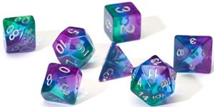 SDZ000112 Blue Aurora Semi-Transpartent Polyhedral Dice Set published by Sirius Dice
