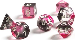 SDZ000201 Pink Clear Black Resin Polyhedral Dice Set published by Sirius Dice