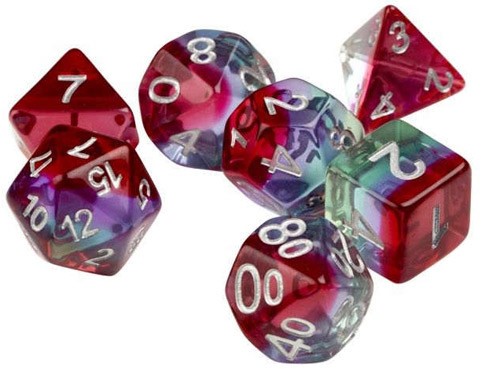 SDZ000405 Watermelon Polyhedral Dice Set published by Sirius Dice