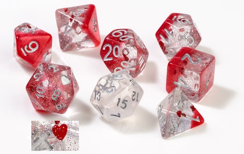 SDZ000501 Hearts Polyhedral Dice Set published by Sirius Dice