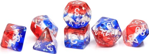 SDZ000505 Star Spangled Banner Polyhedral Dice Set published by Sirius Dice