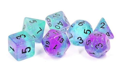 SDZ000603 Peacock Glowworm Polyhedral Dice Set published by Sirius Dice