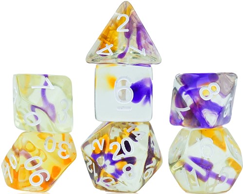 SDZ000904 Violet Swirl Polyhedral Dice Set published by Sirius Dice