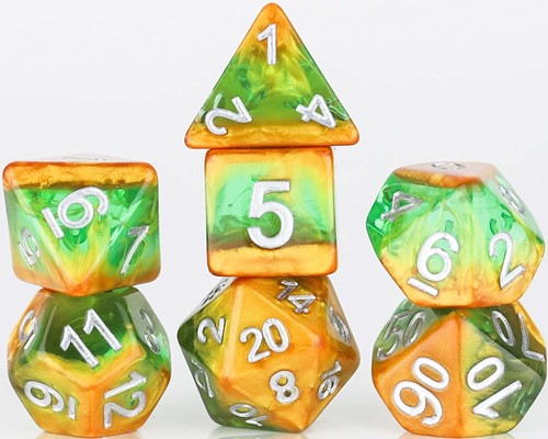 SDZ000909 Rainforest Polyhedral Dice Set published by Sirius Dice