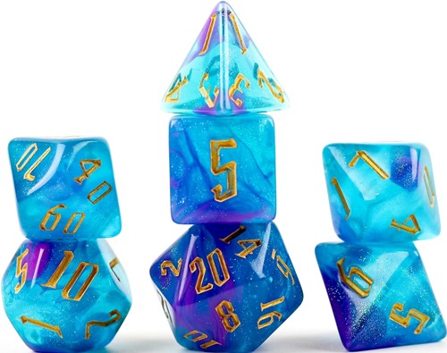 SDZ001305 Cerulean Nebula Polyhedral Dice Set published by Sirius Dice