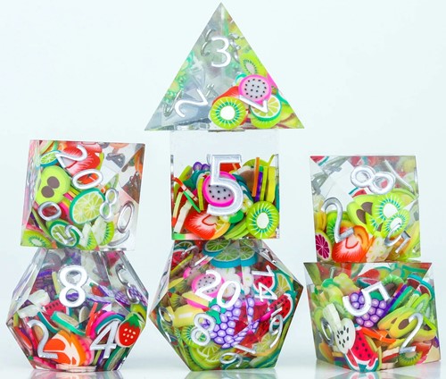 SDZ001402 Sharp Fruit Polyhedral Dice Set published by Sirius Dice
