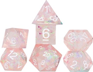 SDZ001405 Sharp Pink Fairy Polyhedral Dice Set published by Sirius Dice