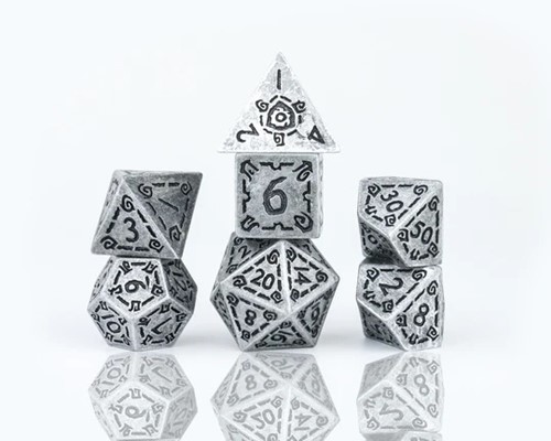 SDZ001702 Illusory Metal Silver Poly Set published by Sirius Dice