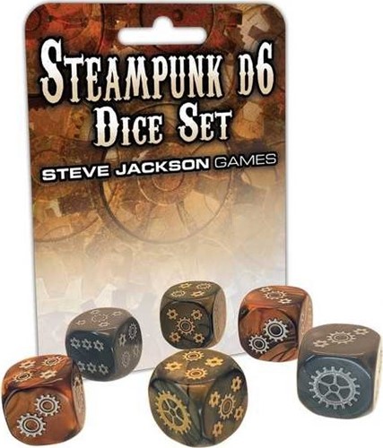 SJ590006 Steampunk D6 Dice Set published by Steve Jackson Games
