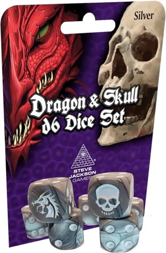 SJ590015 Dragon And Skull D6 Dice Pack - Silver published by Steve Jackson Games