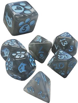 2!SJ5906C Kitten Polyhedral Dice Set: Gray published by Steve Jackson Games