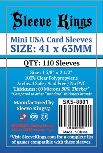 110 x Mini USA Card Sleeves (41mm x 63mm)