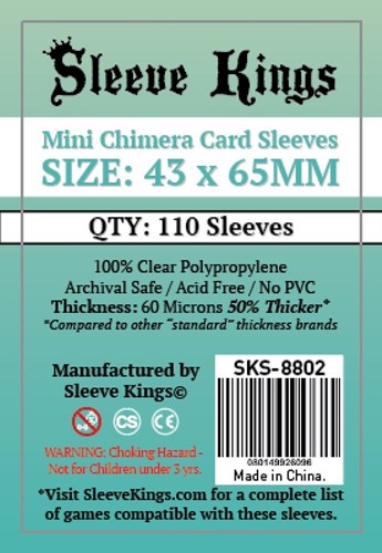 SKS8802 110 x Mini Chimera Card Sleeves (43mm x 65mm) published by Sleeve Kings