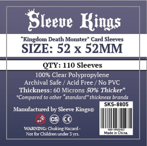 110 x Kingdom Death Monster Card Sleeves (52mm x 52mm)