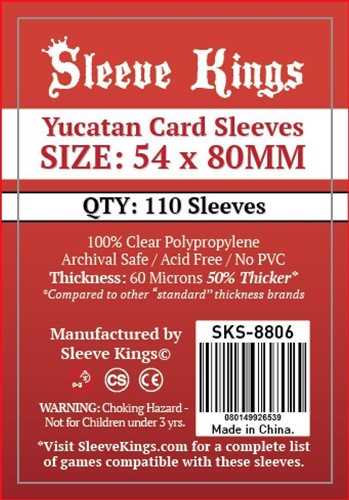 SKS8806 110 x Yucatan Card Sleeves (54mm x 80mm) published by Sleeve Kings