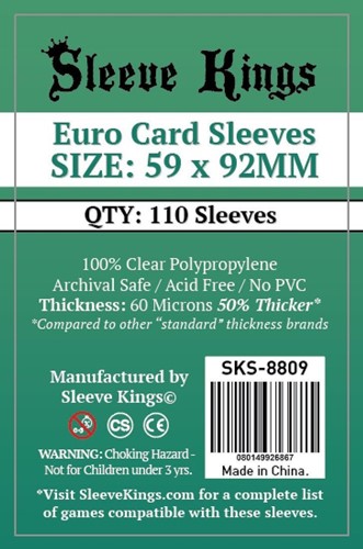 SKS8809 110 x Euro Card Sleeves (59mm x 92mm) published by Sleeve Kings