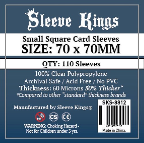 110 x Small Square Card Sleeves (70mm x 70mm)