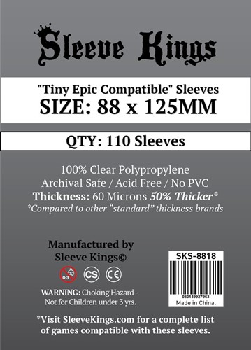 110 x Tiny Epic Compatible Sleeves (88mm x 125mm)