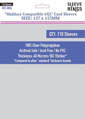 SKS8836 110 x Middara Compatible 6XL Sleeves (127mm x 153mm) published by Sleeve Kings