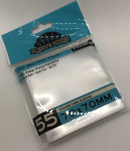 55 x Premium Square Card Sleeves (70mm x 70mm)