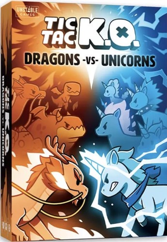TEE5864TTKBSG1 Tic Tac KO Card Game: Dragons Vs Unicorns published by TeeTurtle