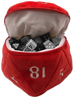 UP15757 D20 Plush Dice Bag - Red published by Ultra Pro