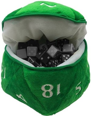 UP15758 D20 Plush Dice Bag - Green published by Ultra Pro
