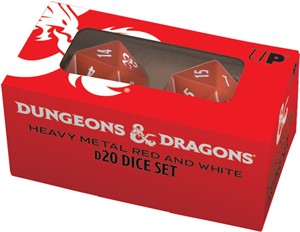 UP18396 Dungeons And Dragons RPG: Heavy Metal Red And White D20 Dice Set published by Ultra Pro