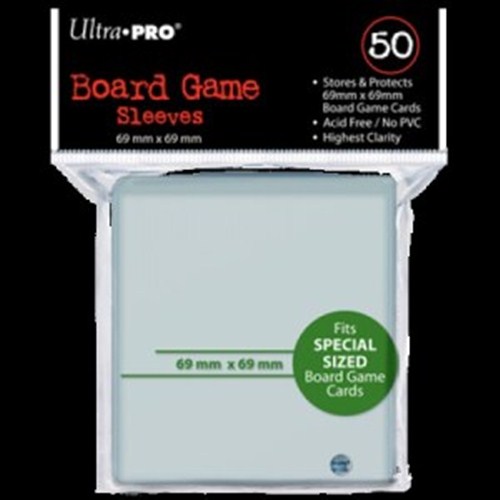 50 Board Game Sleeves Clear Pack 69mm x 69mm